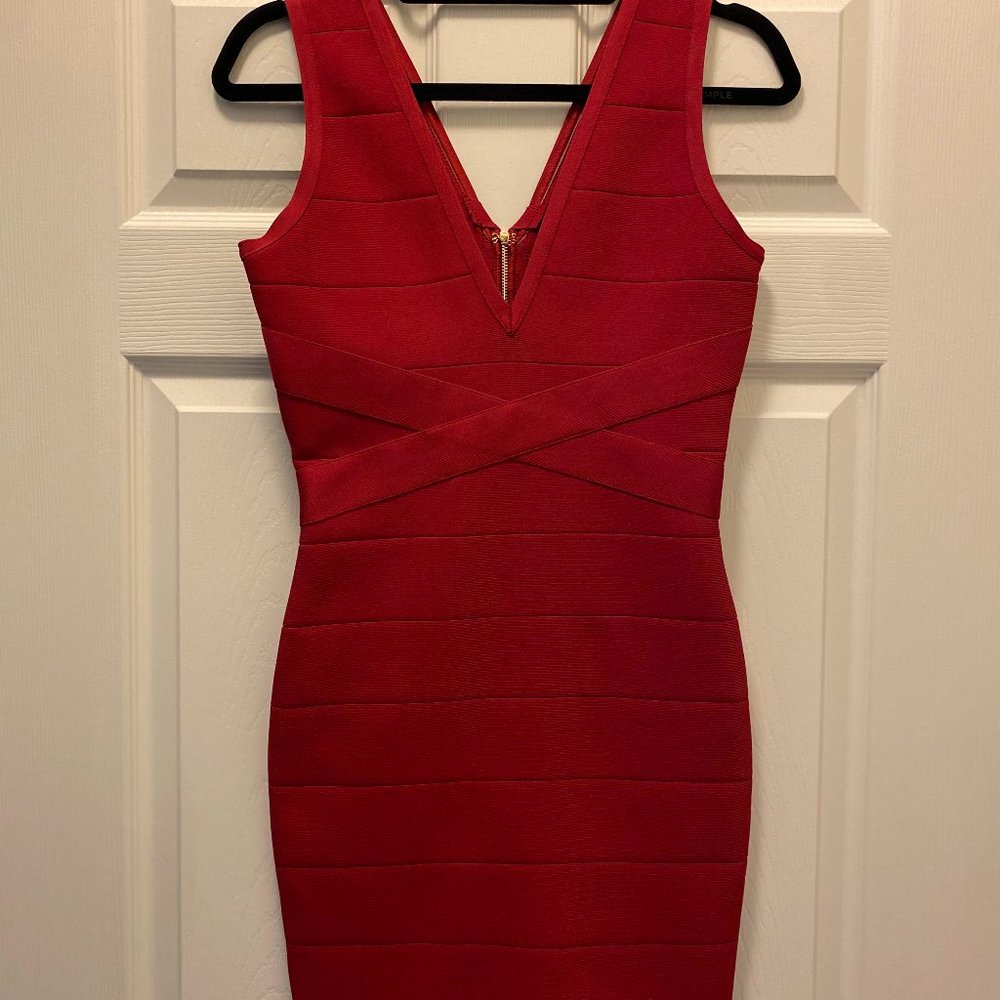 Bebe Double V Mini Red Bandage Dress - Never Worn Before!